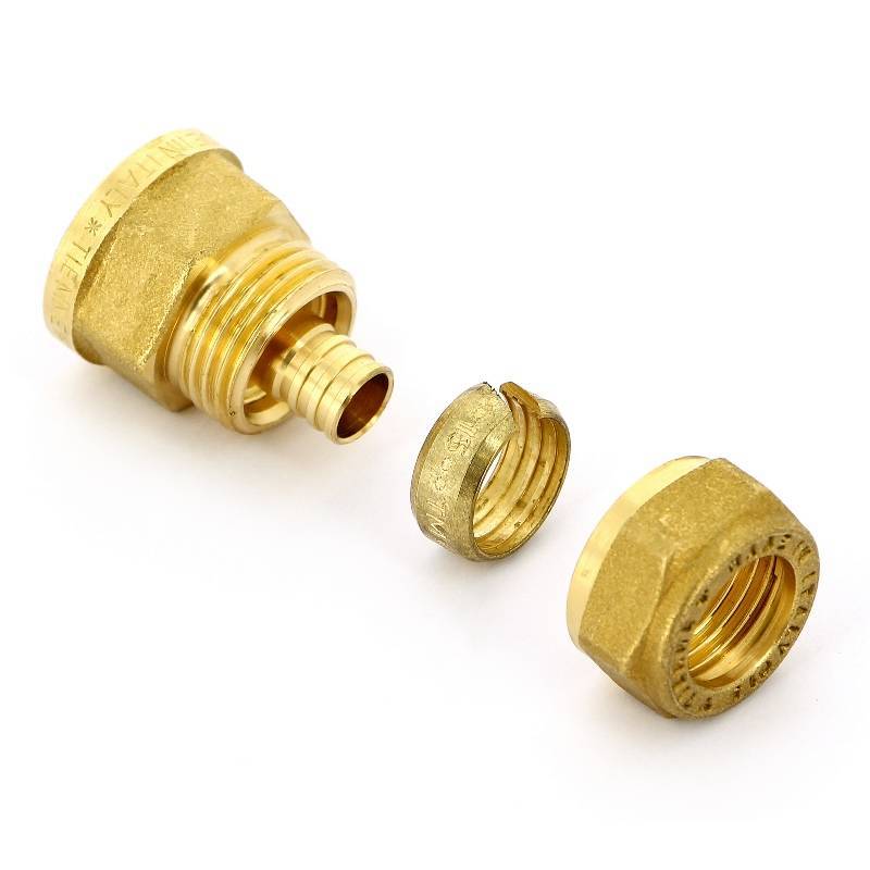 Муфта обжимная Tiemme 1400 15(2.5) мм х 1/2 ВР латунная 1400024