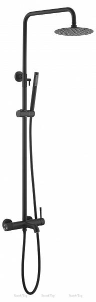 Душевая стойка Boheme Uno с верхним душем черный матовый 468-B