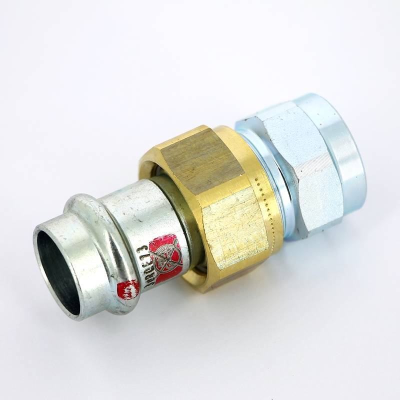 Муфта пресс с накидной гайкой Viega Prestabo 18x1/2 оцинкованная сталь 643454