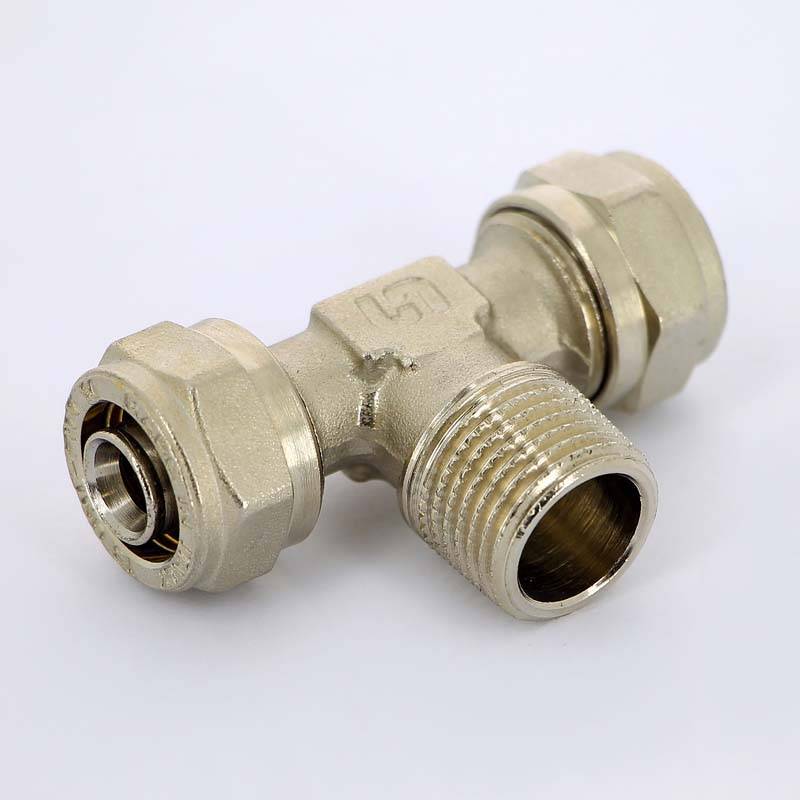 Тройник обжимной Uni-Fitt никелированный 16x1/2x16 наружная резьба 668N6260