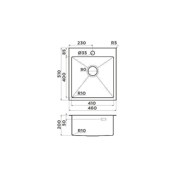 Кухонная мойка Omoikiri Akisame 46-LG 51x46 см светлое золото 4973081