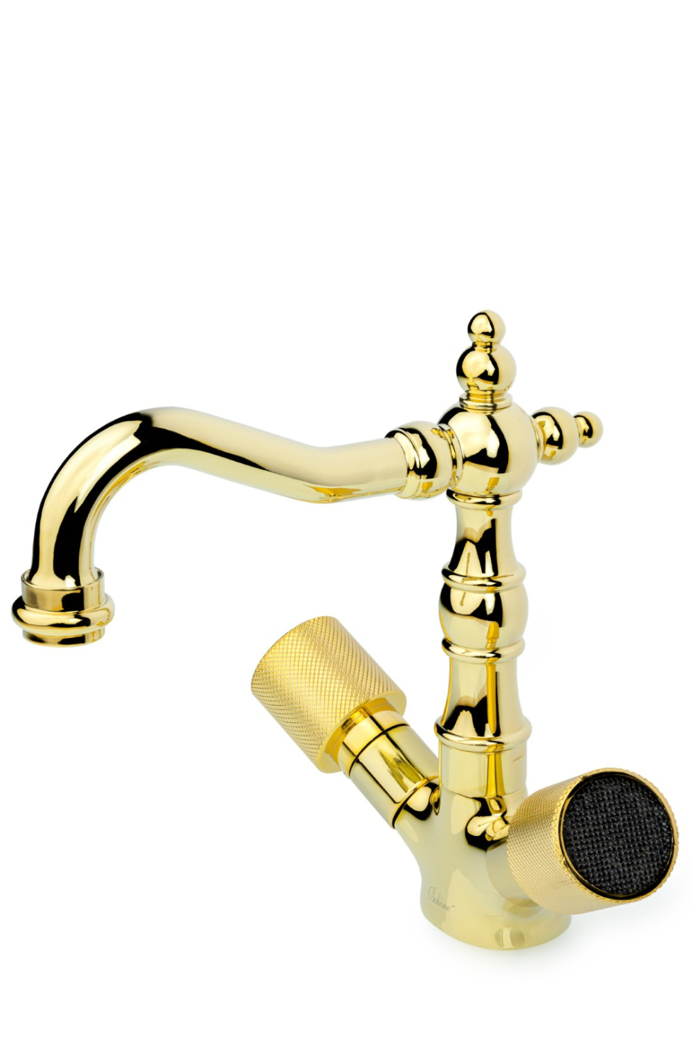 Смеситель для раковины Boheme Royal Cristal на 1 отверстие золото/черный кристалл 292-Royal/CRST black