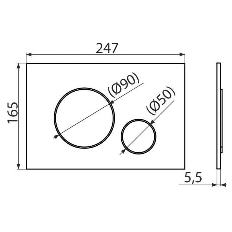 Кнопка смыва Alcaplast M672 матовый хром M672