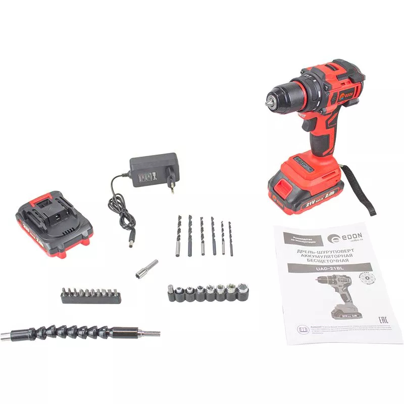 Дрель-шуруповерт аккумуляторная Edon UAD-21BL 21 В