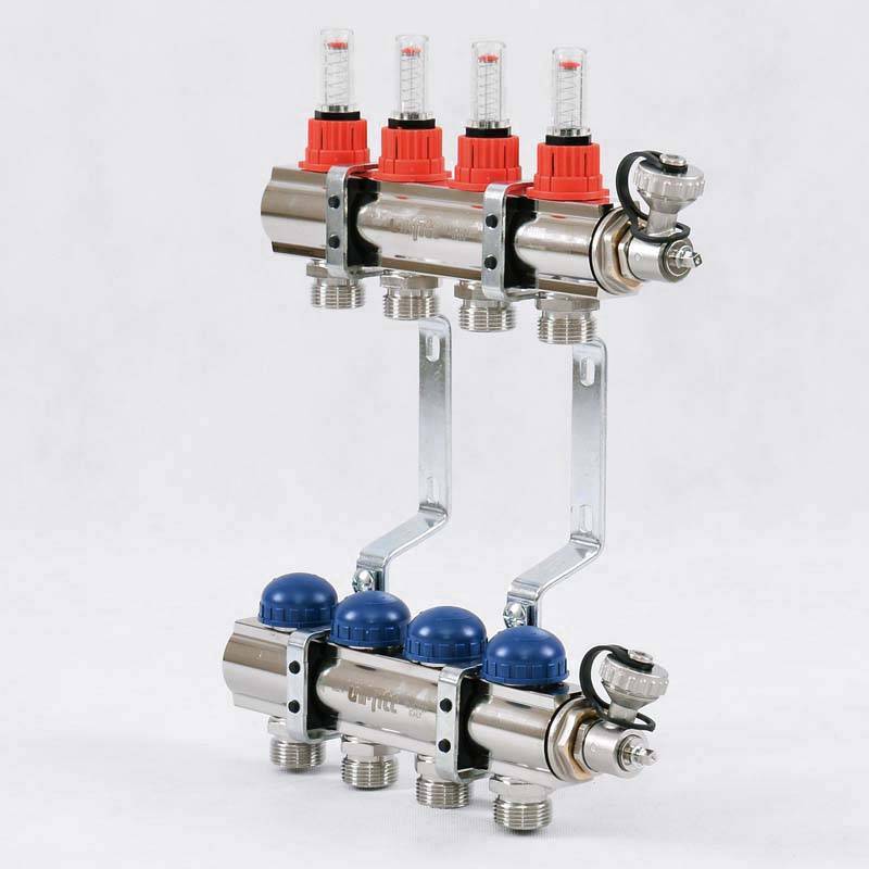 Коллекторная группа Uni-Fitt серия E 1x3/4 EK 4 выхода с расходомерами 440E4304