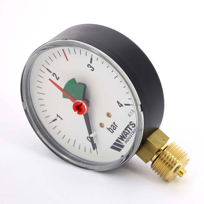 Манометр радиальный Watts F+R201 80 мм 1/2 4 бар с указателем предела 10007784