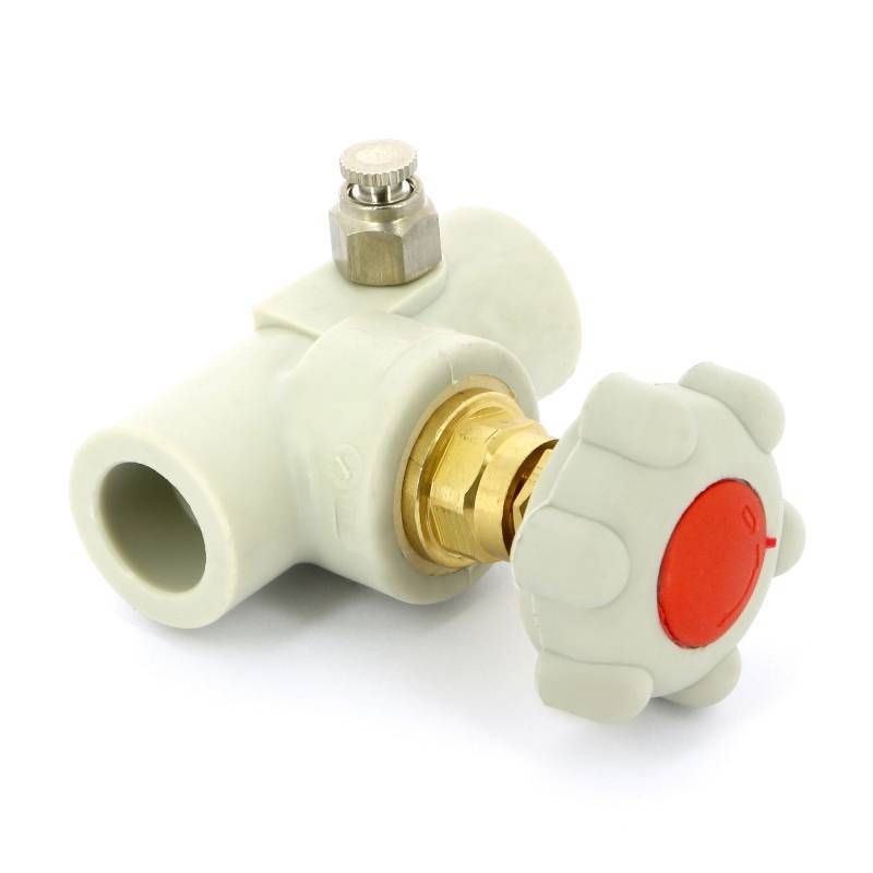 Вентиль полипропиленовый FV-Plast 20 мм под сварку со сливным клапаном 305020