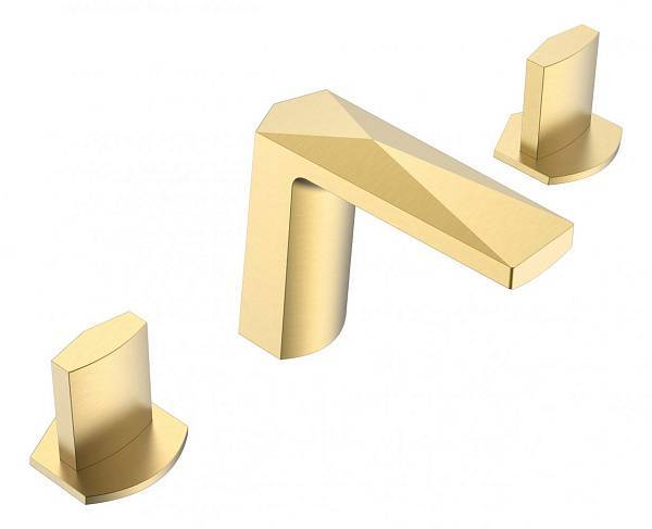 Смеситель для раковины на 3 отверстия Boheme Venturo золото 150-G-ICE