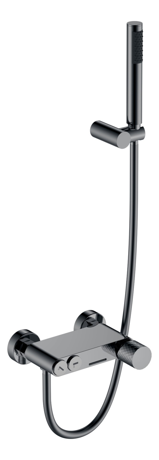 Смеситель для ванны Boheme Stick Diamond с душевым набором shine gun metall 123-SGM