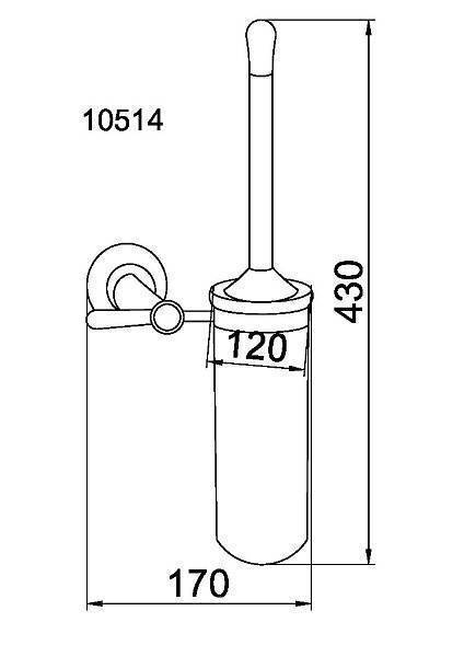 Ершик для унитаза подвесной Boheme Chiaro золото 10514