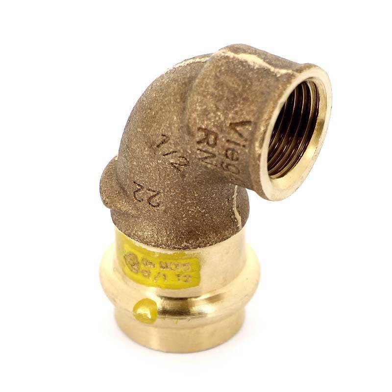 Угол 90° пресс-В бронзовый Viega Profipress G 22х1/2 345860