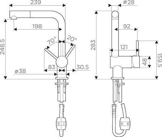 Смеситель для кухни Omoikiri Tanigawa S-BN нержавеющая сталь 4994241