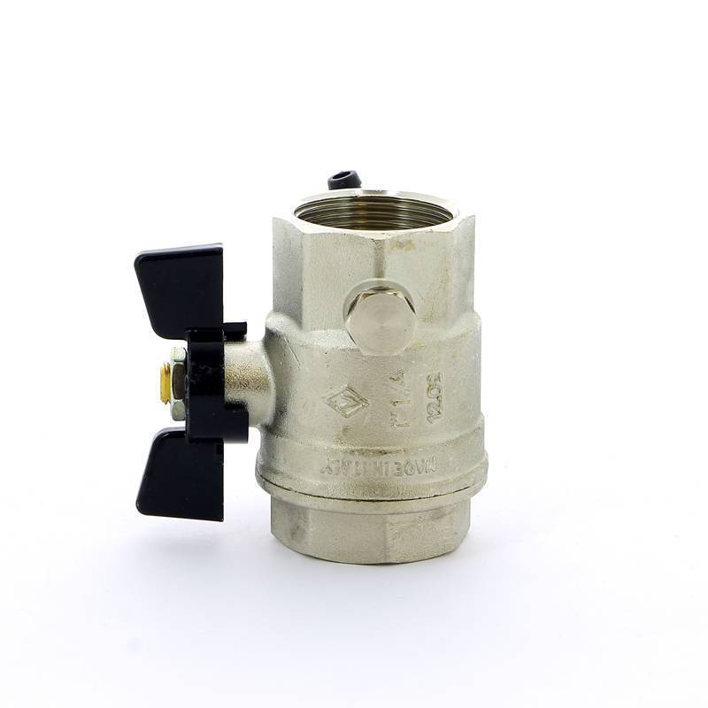 Кран шаровой Bugatti OREGON ВВ с заглушкой и дренажным вентилем бабочка 1 1/4 03320026