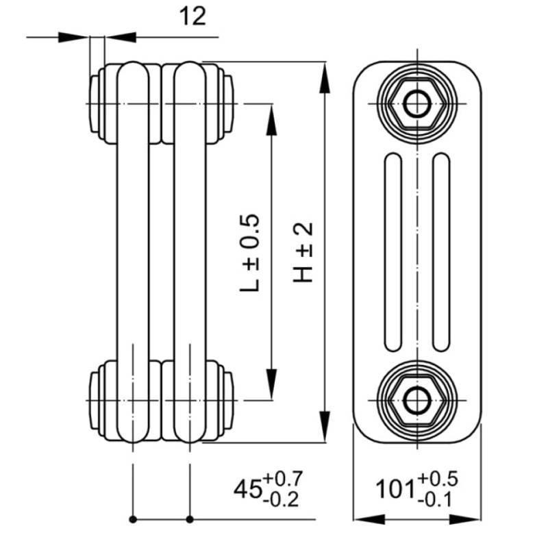 Радиатор стальной трубчатый Irsap TESI 2 365 мм 20 секций подключение 1/2 вентиль сверху RR203652001A425N