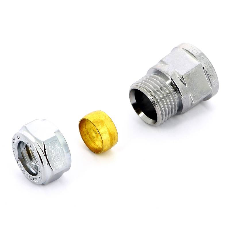 Муфта обжимная хромированная Tiemme 15x1/2 ВР 1130048