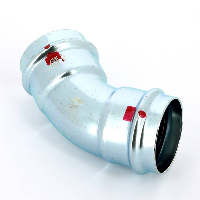 Угол пресс 45° Viega Prestabo 54 мм оцинкованная сталь 558321