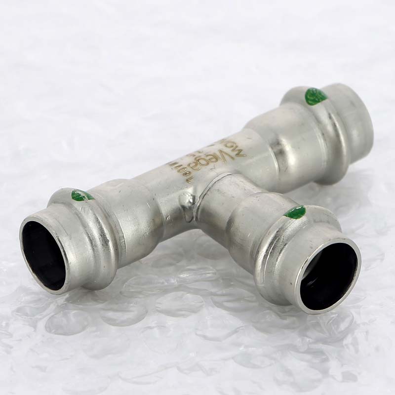 Тройник пресс Viega Sanpress Inox 15 мм нержавеющая сталь 435851