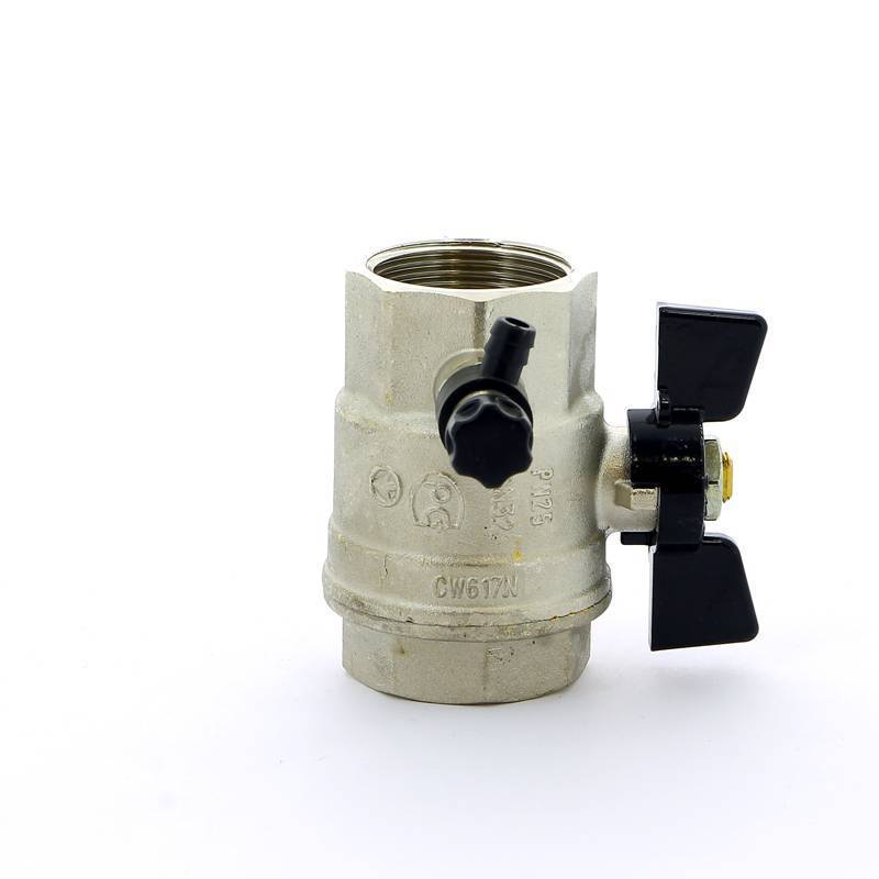 Кран шаровой Bugatti OREGON ВВ с заглушкой и дренажным вентилем бабочка 1 1/4 03320026