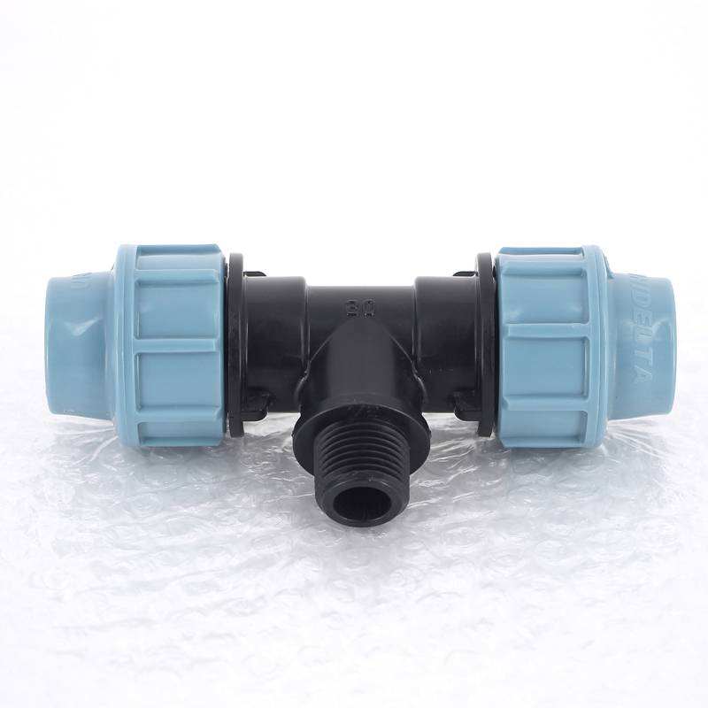 Тройник компрессионный Unidelta для труб ПНД 20х1/2 НР 1010020002