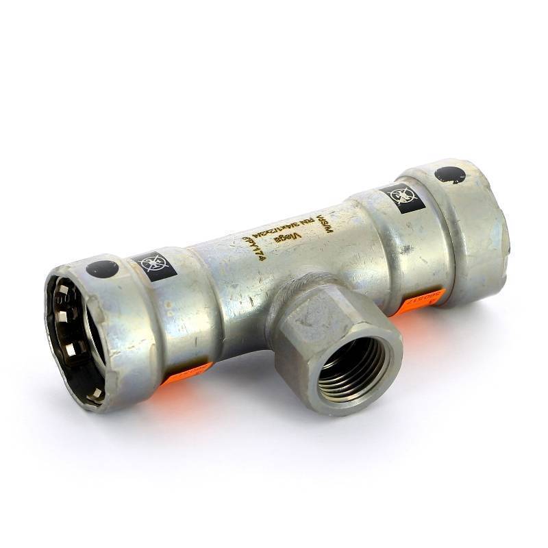 Тройник пресс-ВР оцинкованная сталь Viega Megapress 3/4x1/2x3/4 695170