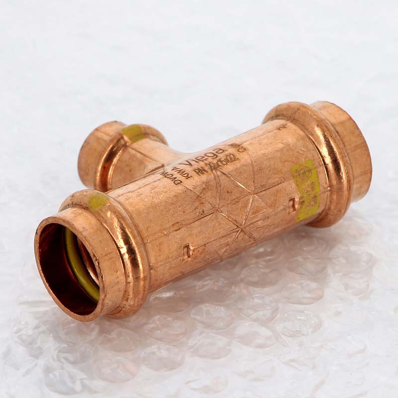 Тройник пресс медный Viega Profipress G 22x15x22 мм 346027