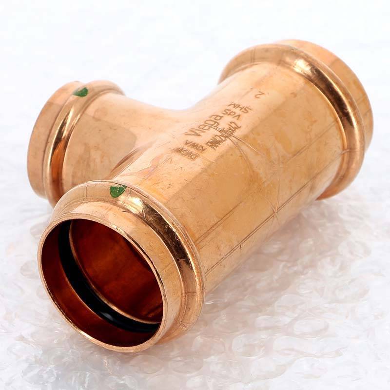 Тройник пресс медный Viega Profipress 42x35x42 мм 292065