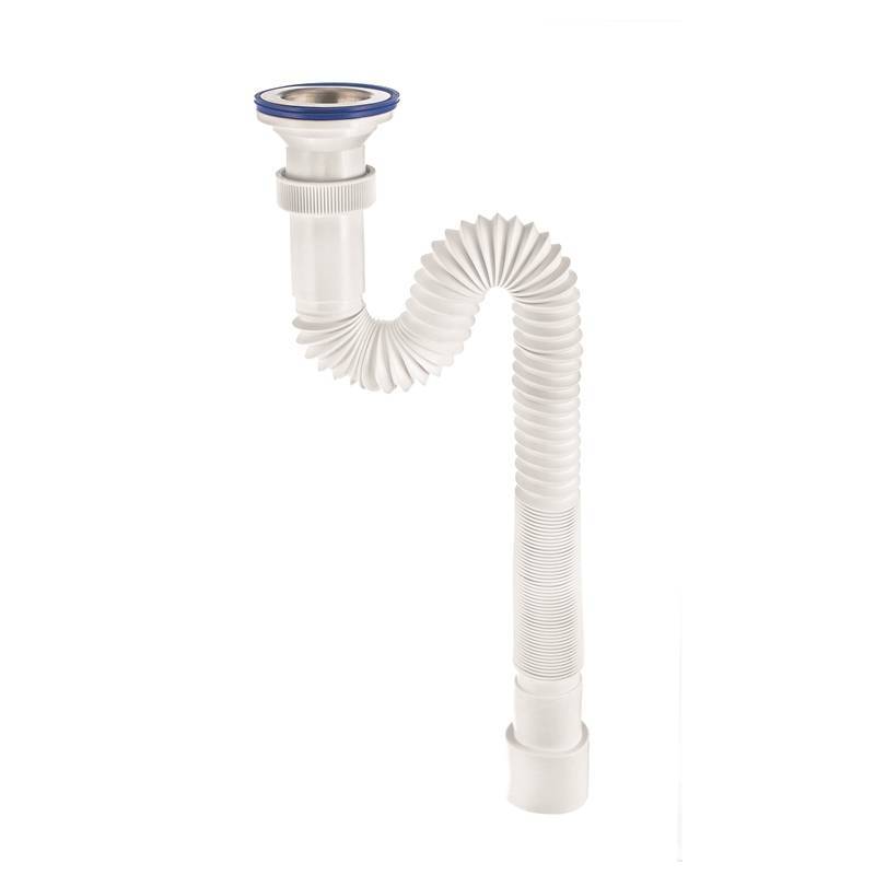 Сифон гофрированный Wirquin Мини Элит 1 1/2 х 40/50 мм чашка 70 мм 1200 мм 30986343