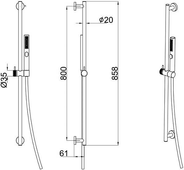 Душевой гарнитур Allen Brau Priority хром 5.31010-00