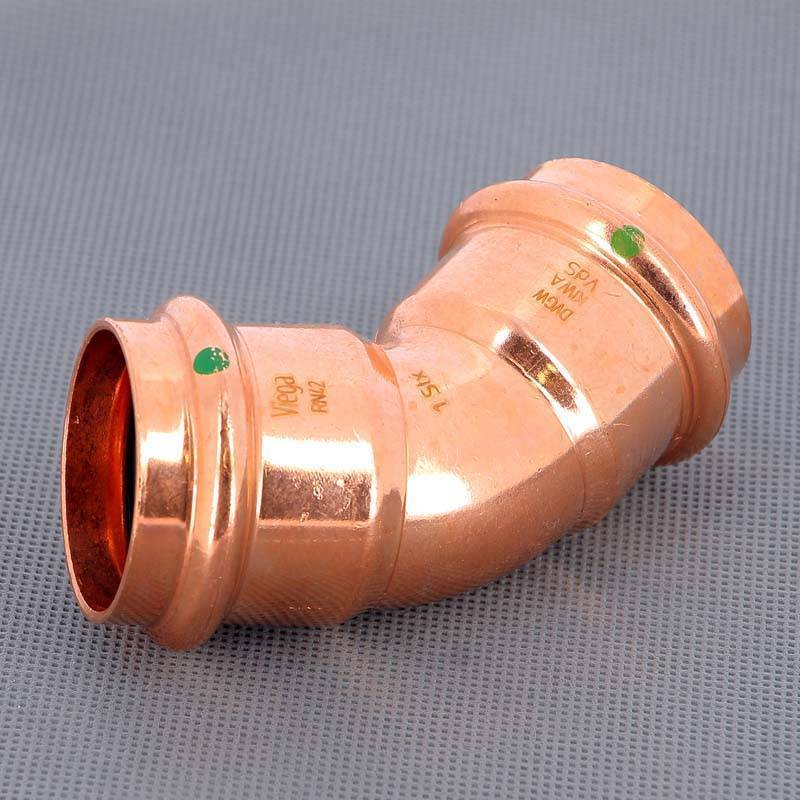 Угол пресс 45° Viega Profipress 42 мм медь 292386