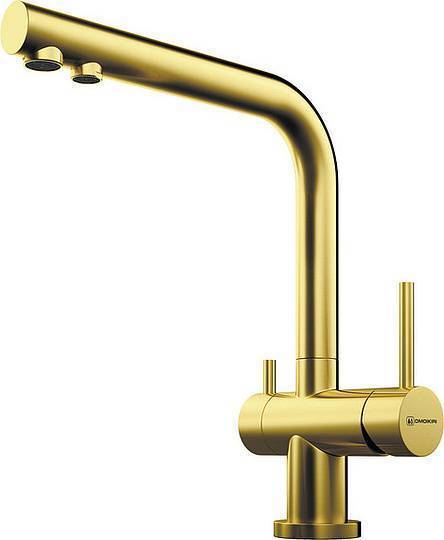 Смеситель для кухни Omoikiri Nagano-LG с фильтром Pure Drop Lite светлое золото 4178.8028