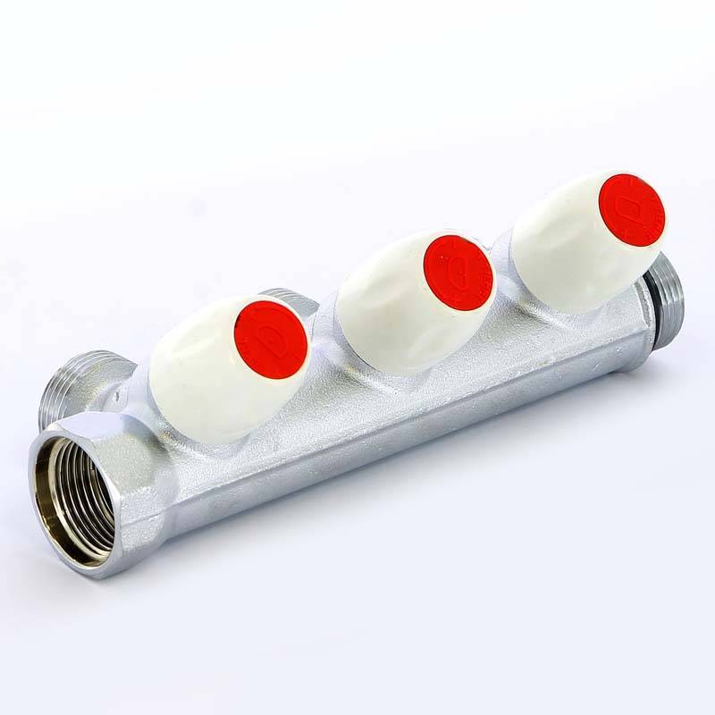 Коллектор с вентилями Tiemme 3/4х3/4 EK 3 выхода 50 мм 1860011