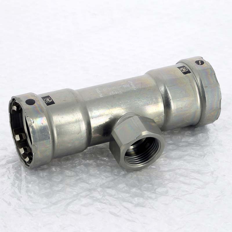 Тройник пресс Megapress Viega оцинкованная сталь 1 1/2х1х1 1/2 ВР 695231