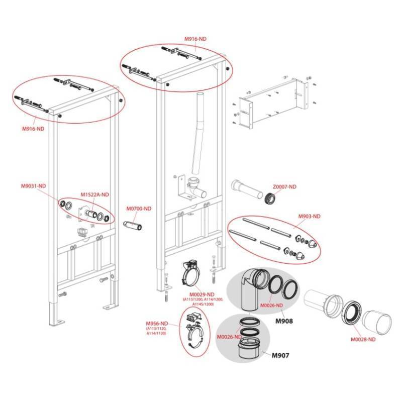 Инсталляция для биде Alcaplast A105/1120 112 см