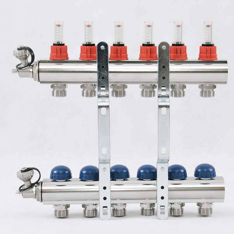 Коллекторная группа Uni-Fitt серия E 1x3/4 EK 6 выходов с расходомерами 440E4306