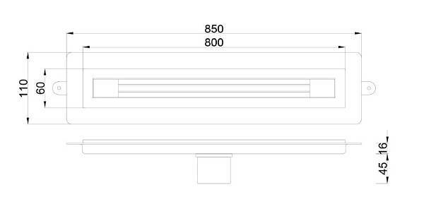 Душевой лоток Boheme Infinity 80 см black 981-80-B