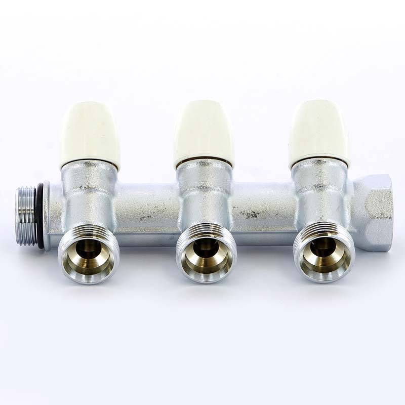 Коллектор с вентилями Tiemme 3/4х3/4 EK 3 выхода 50 мм 1860011