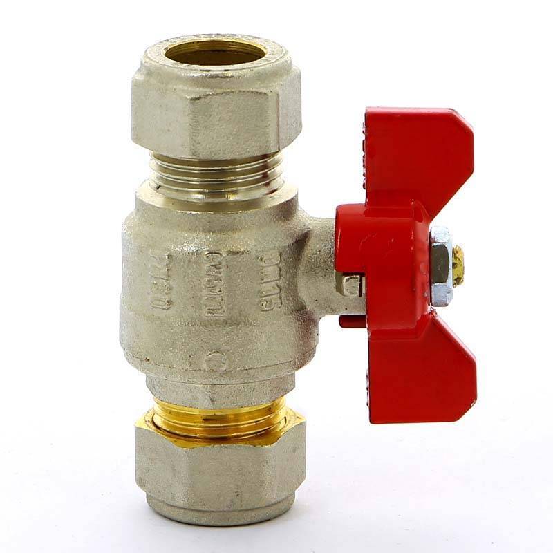 Кран шаровый обжимной Tiemme 2140 15 мм с бабочкой 2140003