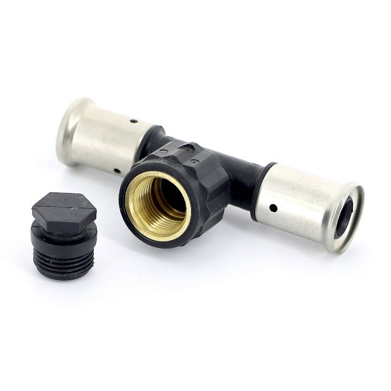 Тройник пресс с внутренней резьбой Henco PVDF 16х1/2х20 мм 13PK-160420