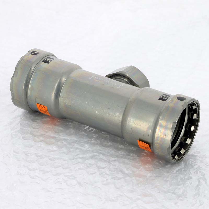 Тройник пресс Megapress Viega оцинкованная сталь 1 1/2х1х1 1/2 ВР 695231