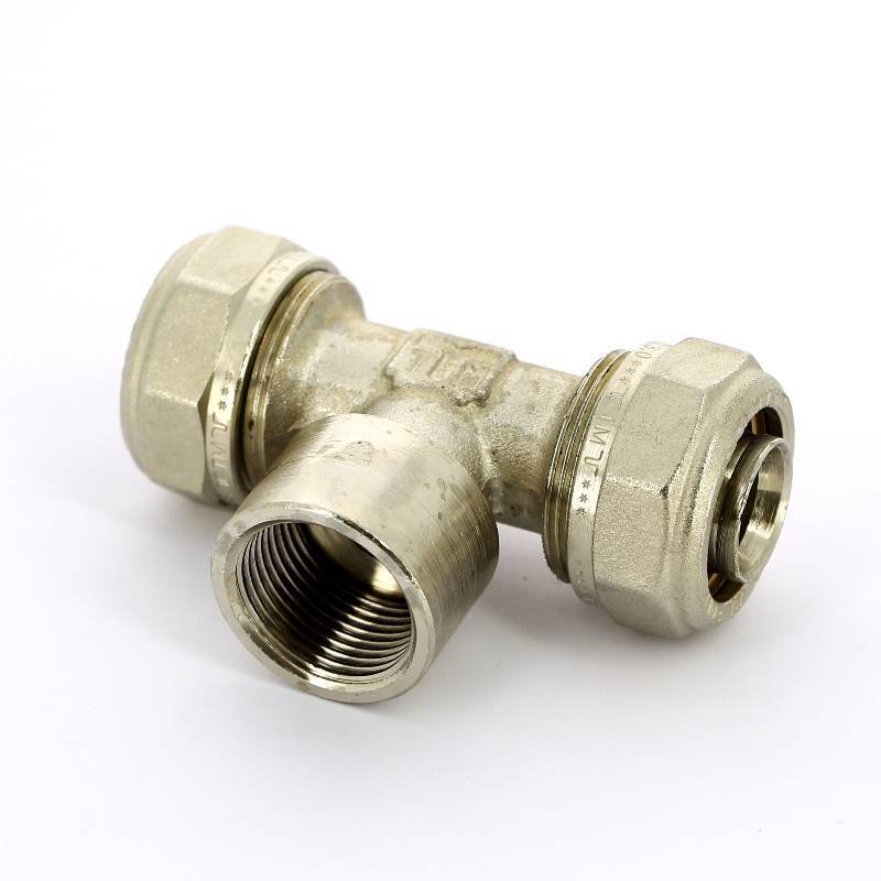 Тройник обжимной Tiemme никелированный 26х3/4х26 ВР 1600033