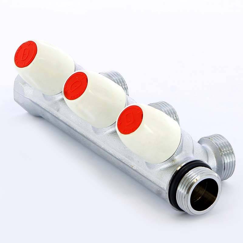 Коллектор с вентилями Tiemme 3/4х3/4 EK 3 выхода 50 мм 1860011