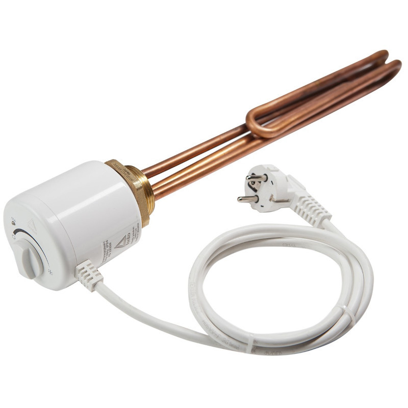 ТЭН 2 кВт для настенного бойлера W резьбовой Н 1 1/2, со встроенным термостатом, медный, длина 300