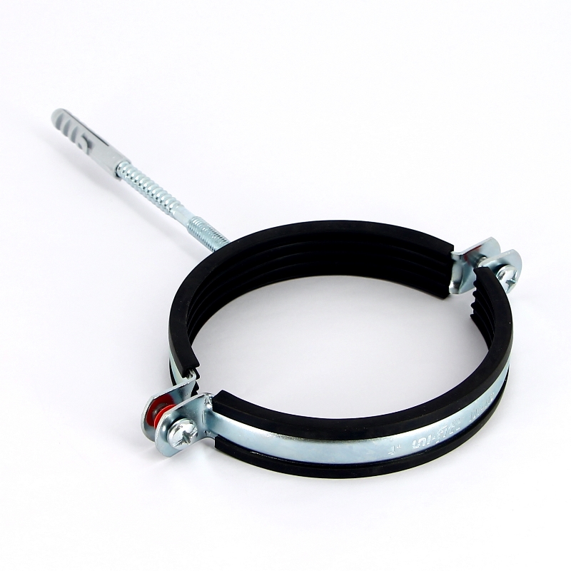 Хомут 4 (107-116 мм) с резиновым уплотнителем, шпилькой и дюбелем