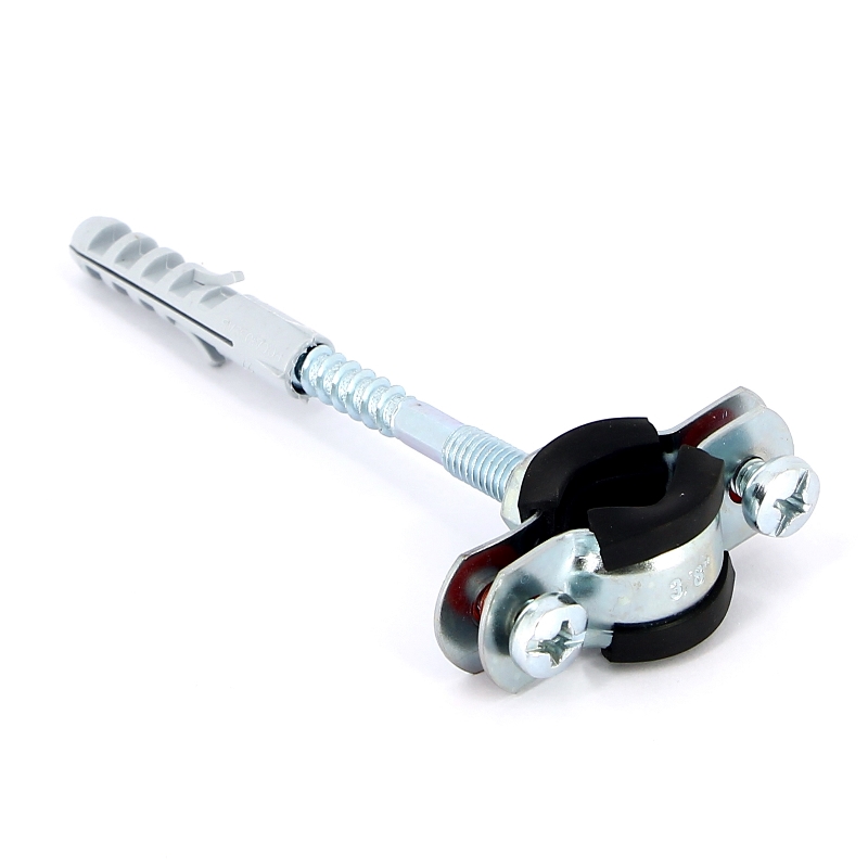 Хомут 3/8 (15-19 мм) с резиновым уплотнителем, шпилькой и дюбелем