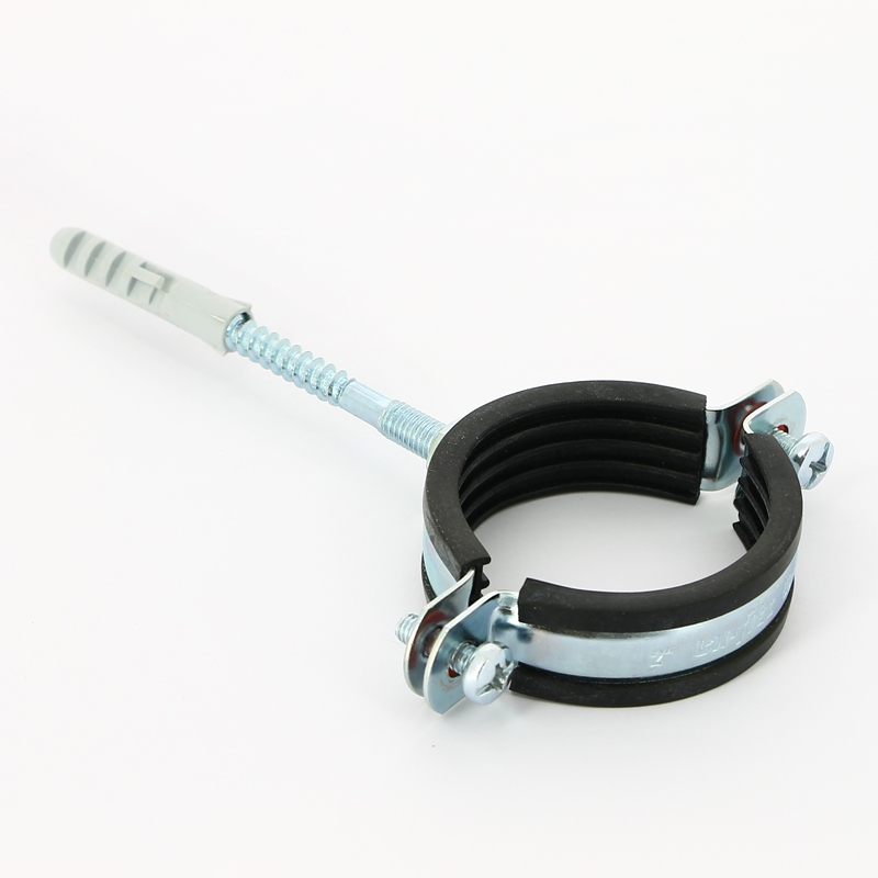 Хомут 2 (59-65 мм) с резиновым уплотнителем, шпилькой и дюбелем