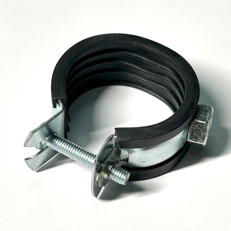 Хомут одновинтовой 1 (32-35 мм) с резиновым уплотнителем