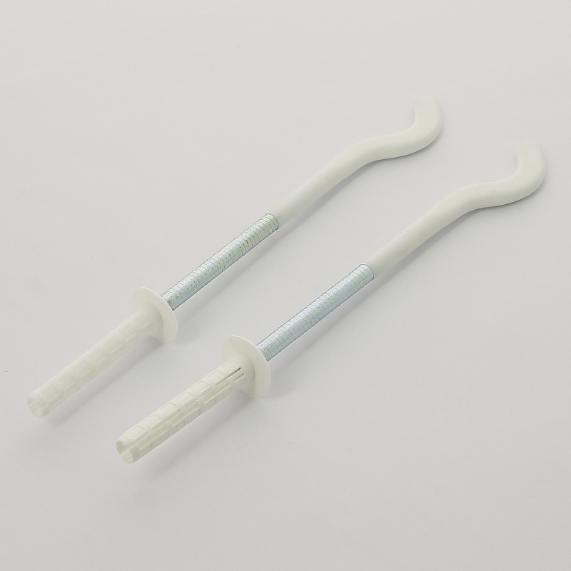 Кронштейн штыревой 9 х 220 мм плоский пластифицированный с дюбелем комплект 2 шт.