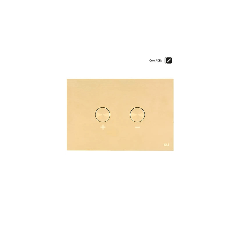 Кнопка смыва OLI BLINK 878781 пневматическая, антивандальная, сталь, золото