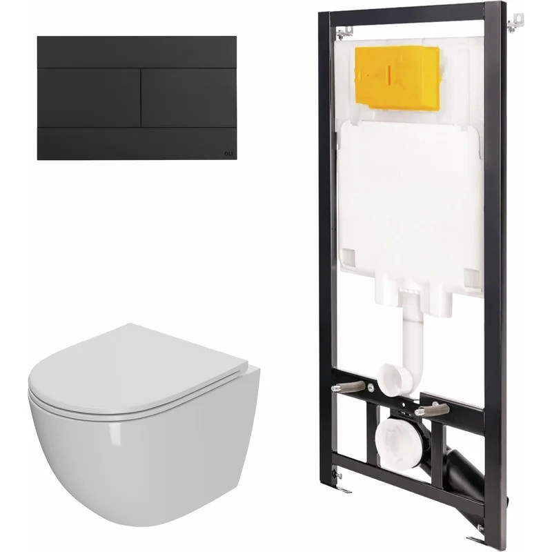 Инсталляция для унитаза OLI 80 ECO с клавишей Slim черная 886914SLO3