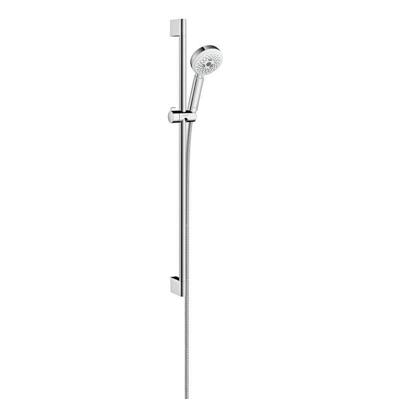 Душевой гарнитур Hansgrohe Crometta 100 Multi со штангой 90 см белый/хром 26656400